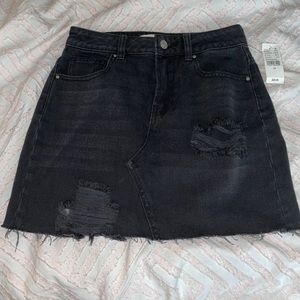 pacsun black denim skirt